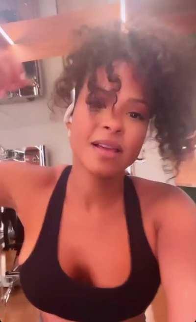 Christina working out