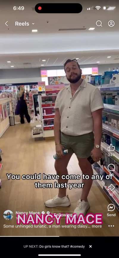 Nancy Mace being a phone holding Karen