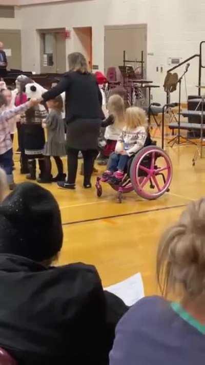 Teacher excludes wheel chair bound student from Christmas activities in front of parents