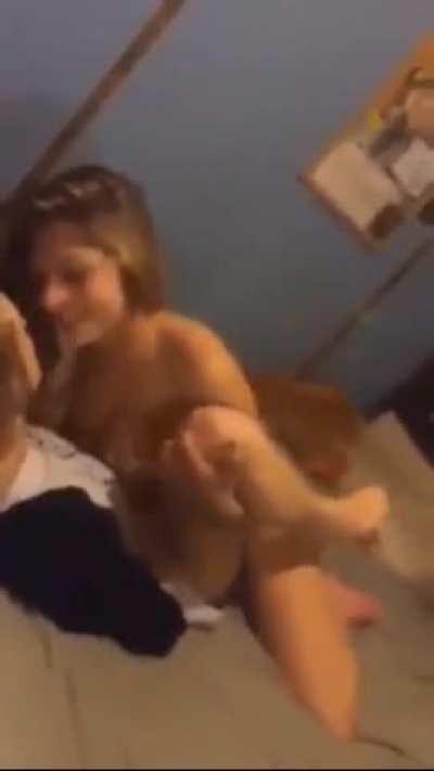 She Doesn't Care Who Watches Her Snog Her Crush