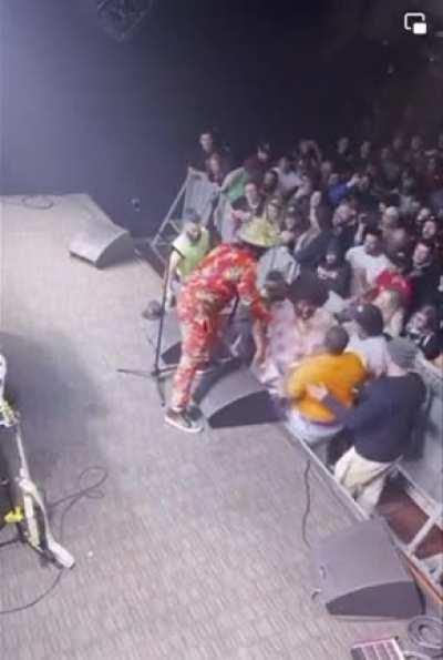 I fell off the stage last night, because I got high