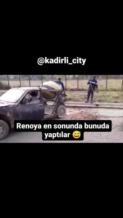 homemade concrete mixer car.