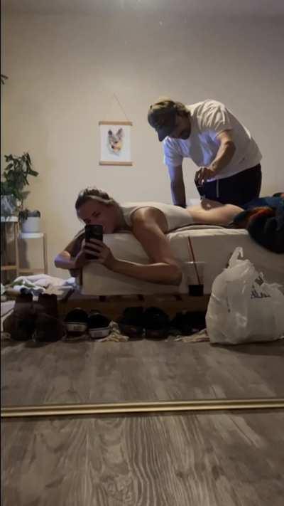 When you fall asleep drunk on the grass in the back yard and wake up in the morning with a bunch of bug bites on your ass so you ask your boy to suck all the poison out 😂