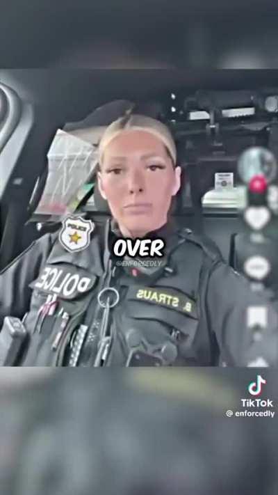 delusional police officer thinks she owns the streets 🤡