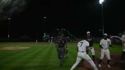 [Highlight] Tim Anderson meets his teammates at home base in a scene that seems straight out of The Sandlot.