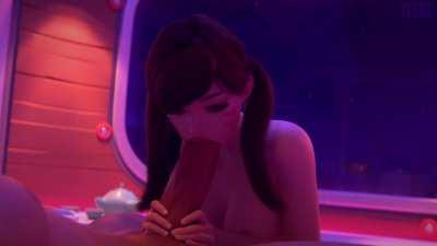 D.Va masked blowjob (yeero3d)