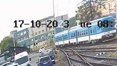 Train in Czechia hits inattentive Polish trucker, 8 in total were injured leading to over $1 million in damages