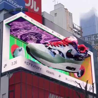 Amazing pop on this 3D Billboard in Tokyo (new Nike ad celebrating Air Max Day)