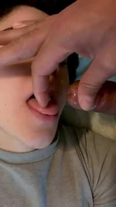 Feeding her my precum