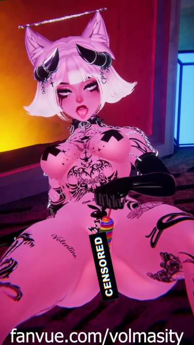 (Volentine) I couldn't help but masturbate my wet pussy thinking of you. [Sound ON]