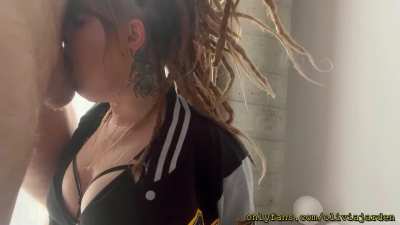 whats better, step sisters throat or all the drool spilling onto her tits