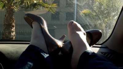 getting a few kicks after going through the drive-thru...