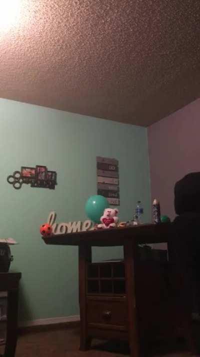 Asked the spirit in my house to knock over the giraffe.. I trimmed the video down from three minutes for y’all. I was pretty excited. As activity has been flaring up lately. No strings or anything just a straight response from the other side!!!