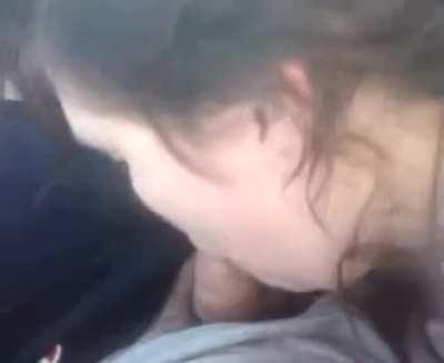 Young wife sneaks off to give him a blowjob in his car!