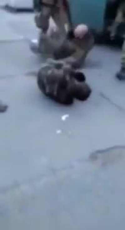 Russian POW’s pushed out of van and shot