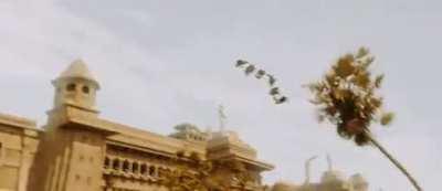 Still more believable than Princess Leia flying through space.