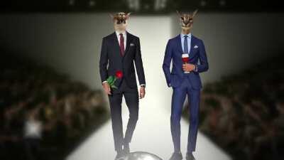 Floppa and Zabloing got their Suits and Ties