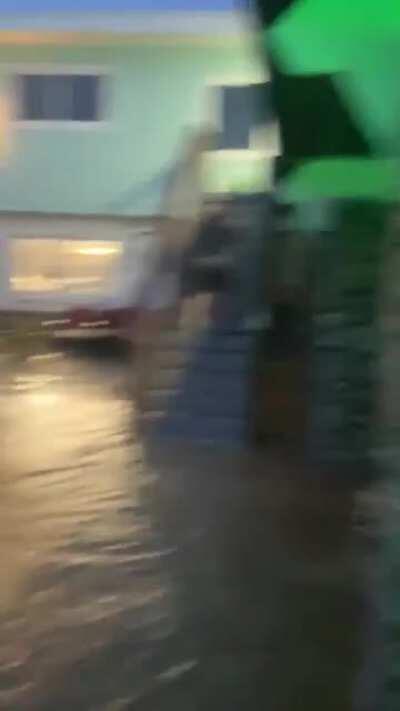 Flip at the middle of hurricane