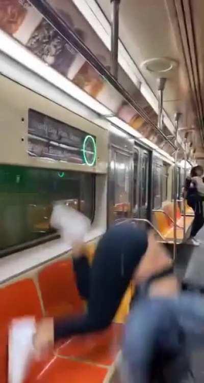 WCGW doing gymnastics on a train...?