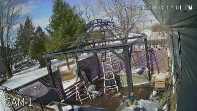 to try to install mosquito netting on a gazebo.