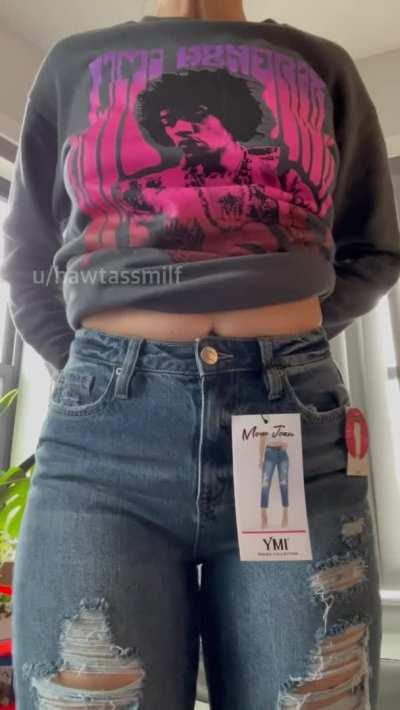 new mom jeans came in the mail, but not sure if i dig them.. what do you say?