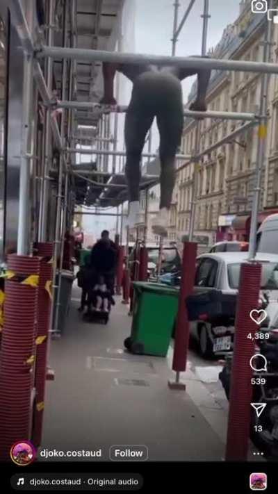 Total POS frightens a girl and kicks a child