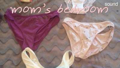 [SOUND] Listening to the sounds from mom's bedroom while looking at photos of her bras and panties