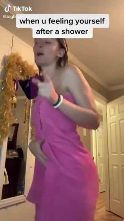 The confidence in the towel