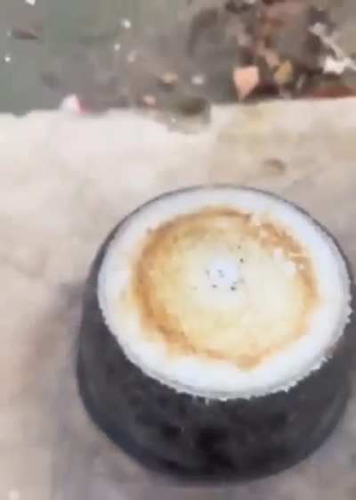 They throw the pot up using different explosives each time