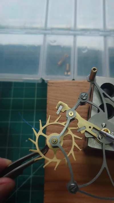 I'm designing and building a clock, and finally got to see the thing happening for the first time. The heartbeat, deep in the mechanics.