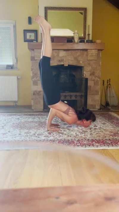 [COMP] Working on my chin stand. Any tips from fellow yogis would be so appreciated