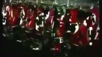 Hitler is cheered and applauded as he announces the Holocaust at the Berlin Sportpalast