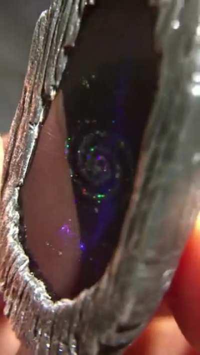 Sometimes I like to create whole galaxies) Materials - resin, glass, polymer clay, pigments, and quartz crystals.