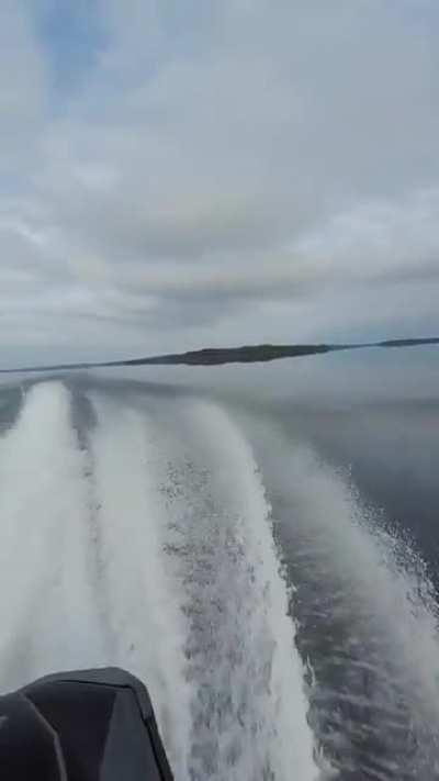 Jetski on a reflective lake