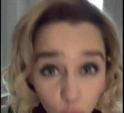 Mommy Emilia Clarke comforting me after a stressful day of school with a slow and sensual blowjob