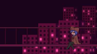 Messiah atop the endless city. Year 1 Day 80 of drawing Niko