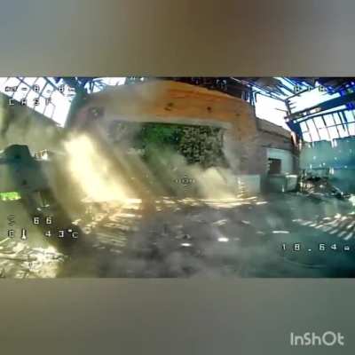 Ukrainian fiber optic drone of the 53rd Mechanized Brigade destroyed Russian equipment inside a building. Lyman direction. May 2025