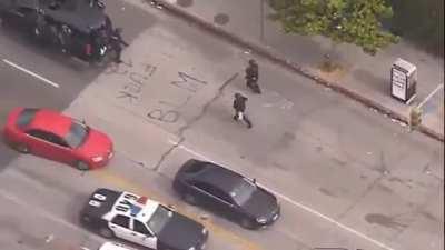 Fell off the police truck? Preserve your dignity by pepper-spraying the air.