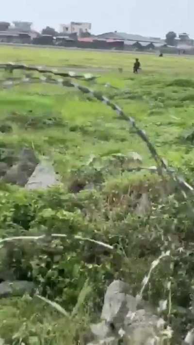 Tanzanian forces on the march as small arms fire rains in the background Goma DRC, 27 January 2025