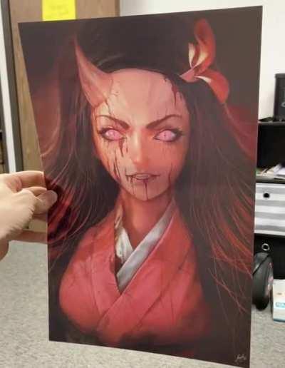 My Nezuko Demon Slayer 3D Lenticular Artwork ... hand drawn & self-produced!