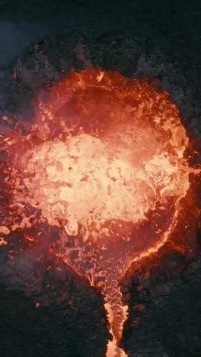 Into the Volcano 🌋 Melted my drone for this shot, captured in the latest eruption in Iceland 🇮🇸