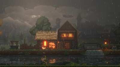 First building of a village scenery ☁️⚡ 🔊