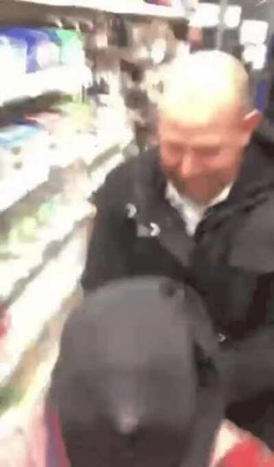 Person runs from guard and gets catched in a funny way.