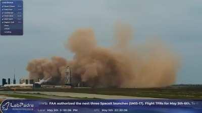 Starship SN15 landing view from LabPadre's livestream