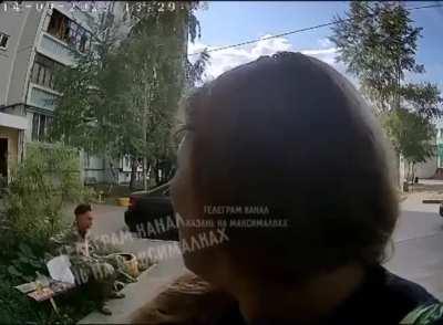 Russian teaches random kid how to use grenade in the middle of Kazan, russia.