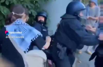German police violence against young women