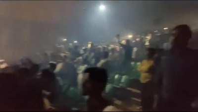 The audience sets off fireworks inside the cinema hall during a Bollywood movie 