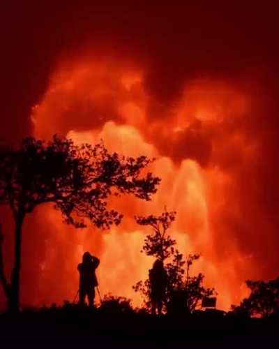 Kilauea, Hawaii - June 20 2025 - Eruption sent lava flows within summit crater area