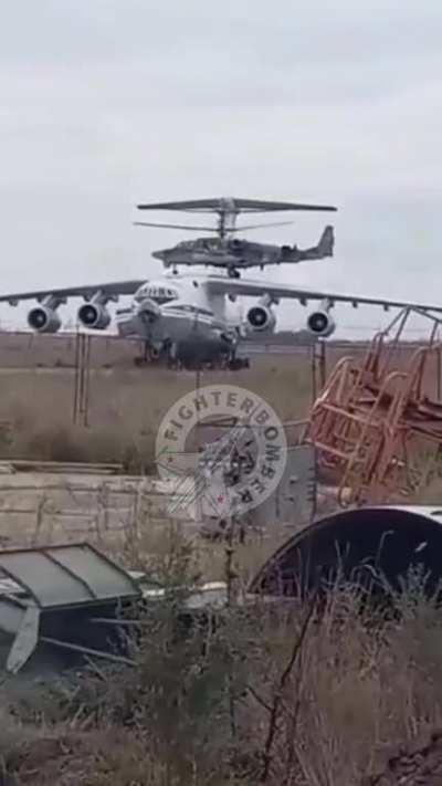 Russian Helicopter lands on Cargoplane