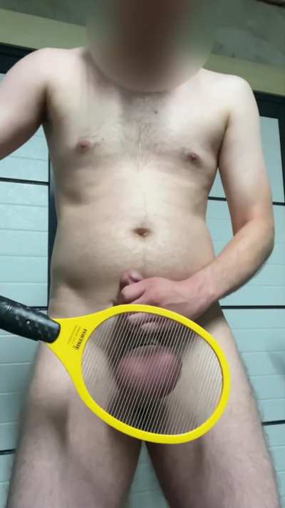 Zapping my balls with an electric fly swatter! (w/ slow-mo)